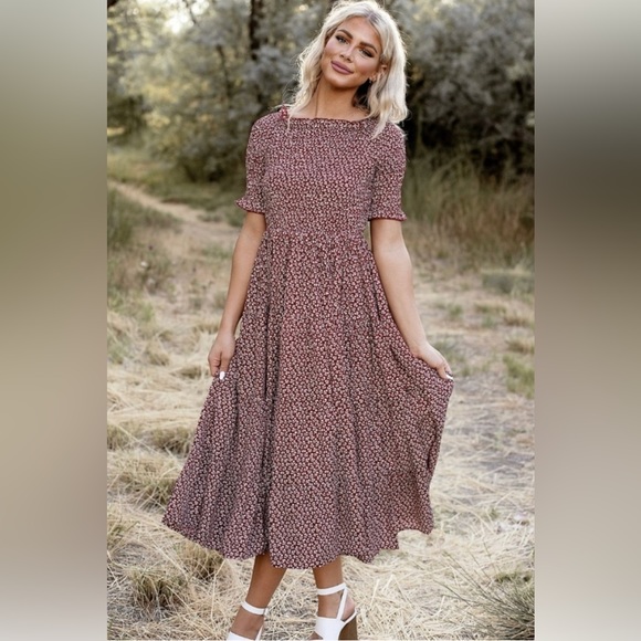 boden long sleeve midi shirt dress Alexa Cotton Midi Shirt Dress-Fresh Green, Scattered Vine